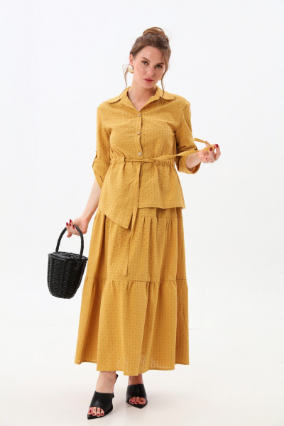 Жакет, юбка NikVa 917-8 горчица - фото 4