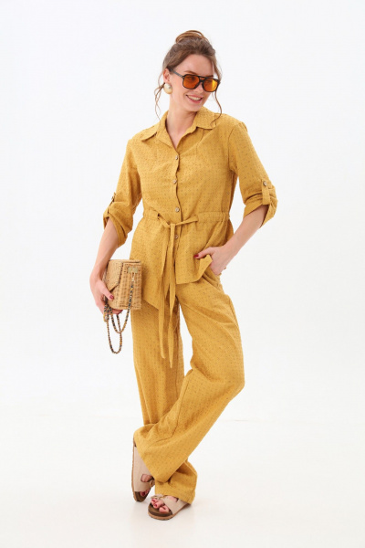 Брюки, жакет NikVa 938-3 горчица - фото 9