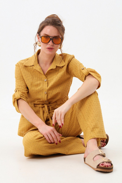 Брюки, жакет NikVa 938-3 горчица - фото 8