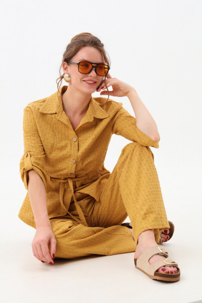 Брюки, жакет NikVa 938-3 горчица - фото 5