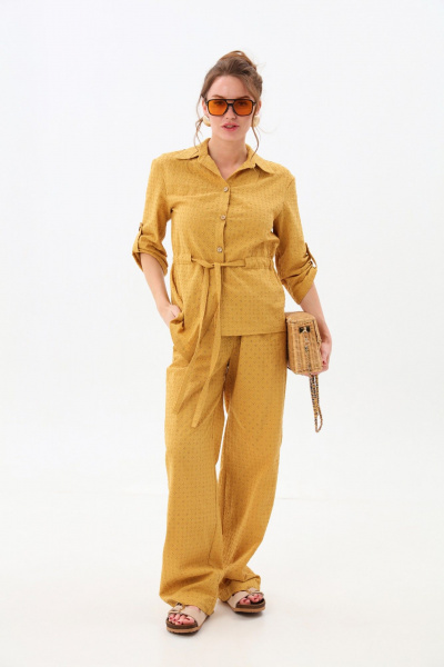 Брюки, жакет NikVa 938-3 горчица - фото 4