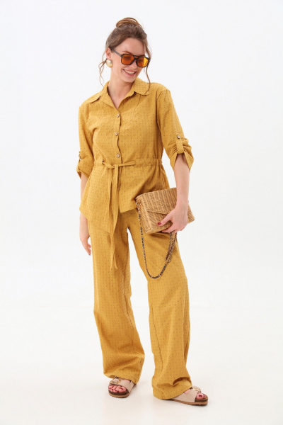 Брюки, жакет NikVa 938-3 горчица - фото 3