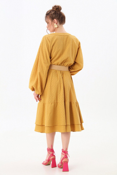 Платье NikVa 974-1 горчица - фото 5