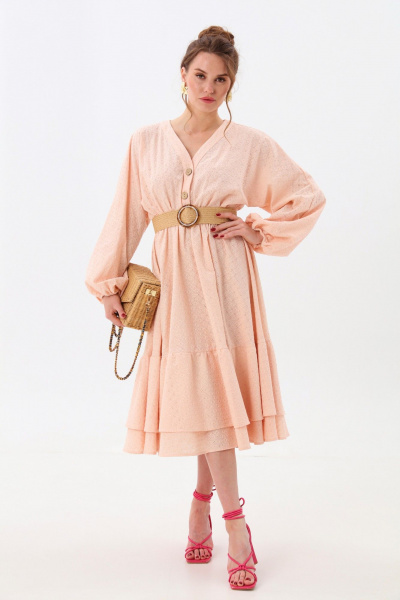 Платье NikVa 974-2 персик - фото 6