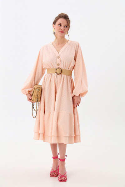 Платье NikVa 974-2 персик - фото 4