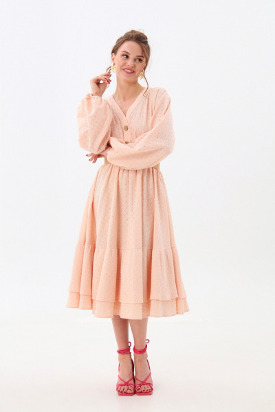 Платье NikVa 974-2 персик - фото 3