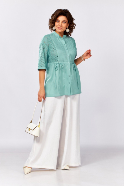 Блуза, брюки Lady Secret 2998 бирюзовый_жемчуг+молочный - фото 1