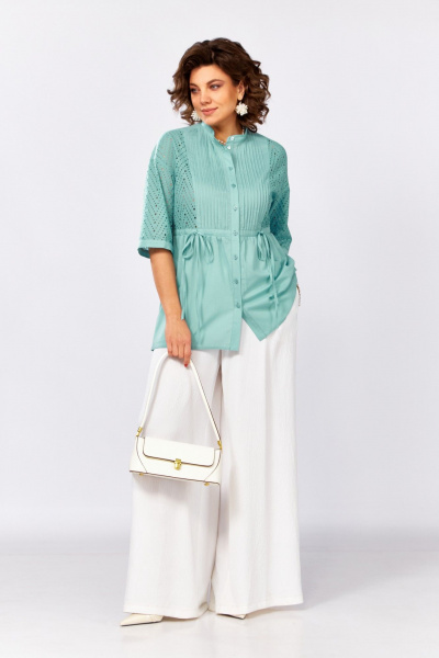 Блуза, брюки Lady Secret 2998 бирюзовый_жемчуг+молочный - фото 2