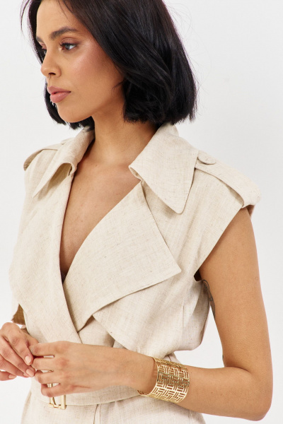 Платье FLAIM 1199 бежевый - фото 8