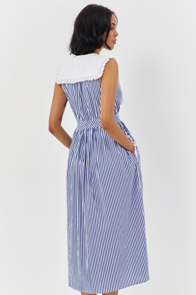 Платье FLAIM 1197 синий_белый - фото 2