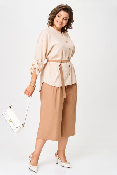 Блуза, кюлоты Aira Style 24228 капучино - фото 8