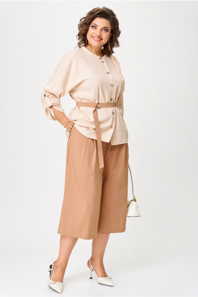 Блуза, кюлоты Aira Style 24228 капучино - фото 3