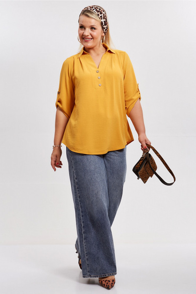 Блуза Таир-Гранд 62416 горчица - фото 6
