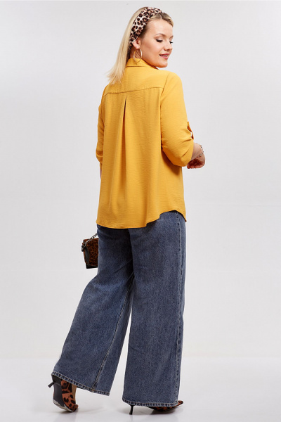 Блуза Таир-Гранд 62416 горчица - фото 4