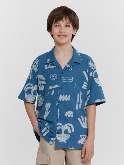 Рубашка Mark Formelle 113445/24-31874П-11 узоры_на_пепельно_синем - фото 55