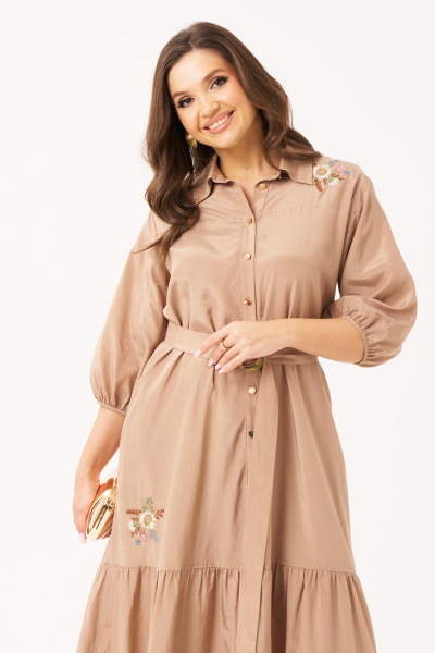 Платье Панда 17380 бежевый - фото 2