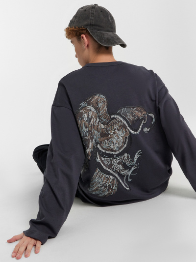 Лонгслив Mark Formelle 121902/24-3965П-0 графит_печать_1_сл_на_пол_2_сл_на_спинке - фото 47