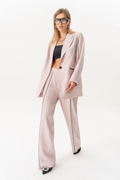 Брюки, жакет Luna 229 пудра - фото 1