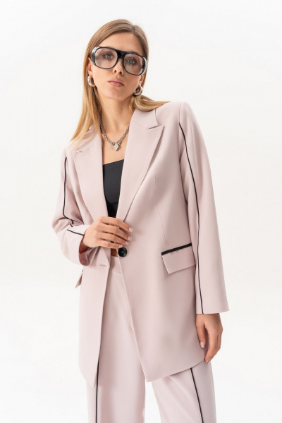 Брюки, жакет Luna 229 пудра - фото 4