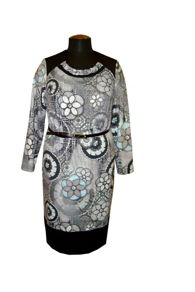 Платье Tensi 133 сер.+голуб. - фото 1