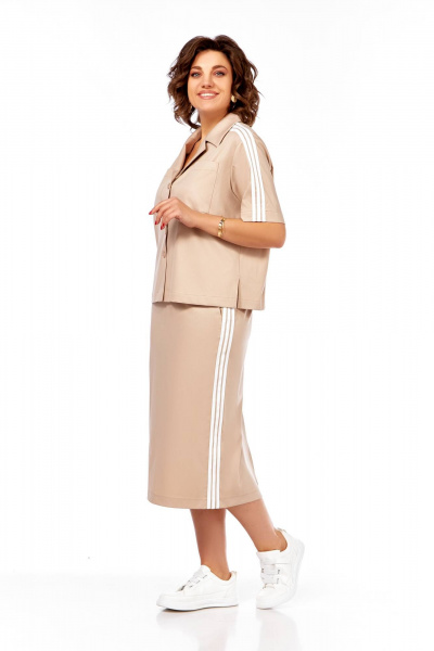 Жакет, юбка Ольга Стиль Л-428 беж - фото 2
