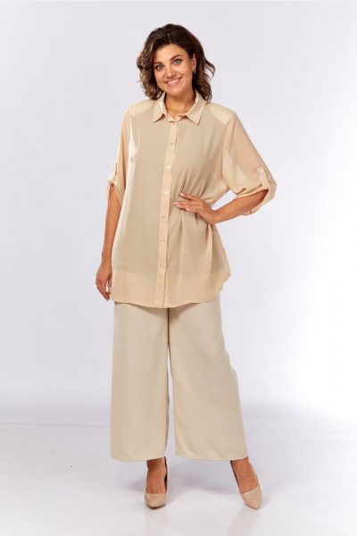 Блуза, майка Abbi 5039 бежевый - фото 11