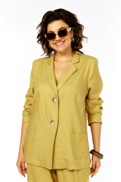 Брюки, жакет Диомант 2061 горчица - фото 7