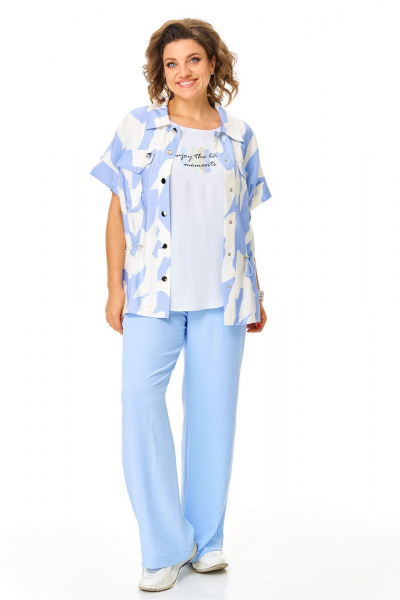 Брюки, жакет, топ VI ORO VR-1181 голубые_облака - фото 35