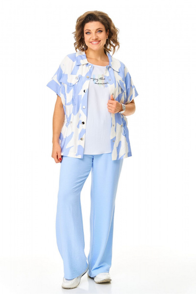 Брюки, жакет, топ VI ORO VR-1181 голубые_облака - фото 31