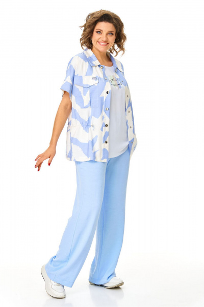 Брюки, жакет, топ VI ORO VR-1181 голубые_облака - фото 13