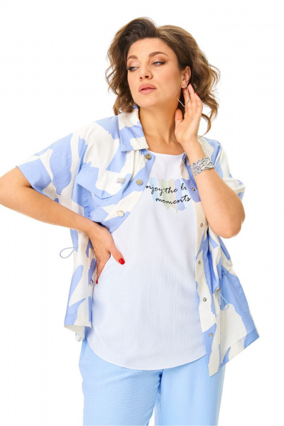 Брюки, жакет, топ VI ORO VR-1181 голубые_облака - фото 10