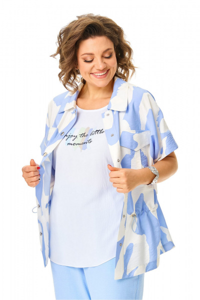 Брюки, жакет, топ VI ORO VR-1181 голубые_облака - фото 9