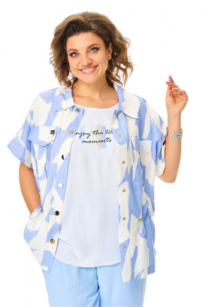 Брюки, жакет, топ VI ORO VR-1181 голубые_облака - фото 8