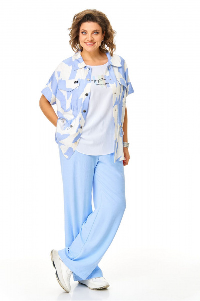 Брюки, жакет, топ VI ORO VR-1181 голубые_облака - фото 1