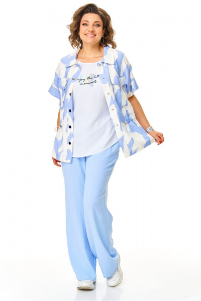 Брюки, жакет, топ VI ORO VR-1181 голубые_облака - фото 4