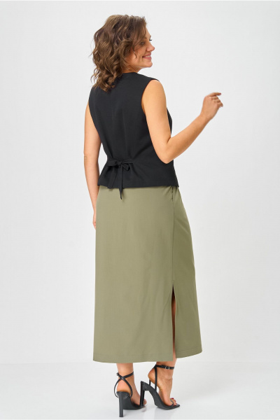 Жилет, юбка Andina city 9070-25 черный-хаки - фото 2