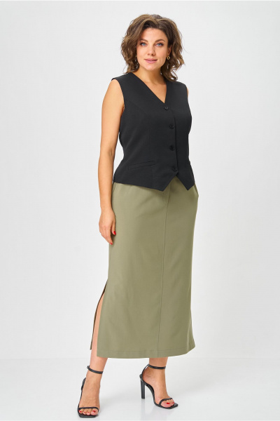 Жилет, юбка Andina city 9070-25 черный-хаки - фото 6