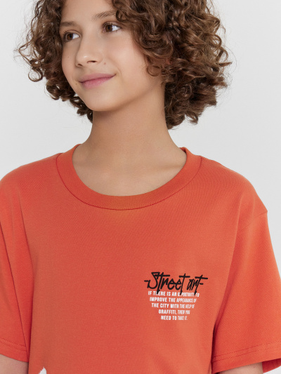 Футболка Mark Formelle 113433/24-26095П-0 оранжевый_терракот_печать_1_сл_на_пол_1сл_на_пол - фото 47