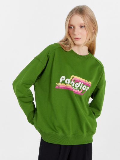 Свитшот Mark Formelle 122969/24-30489П-7 зеленый_печать_3_сл_на_пол - фото 49