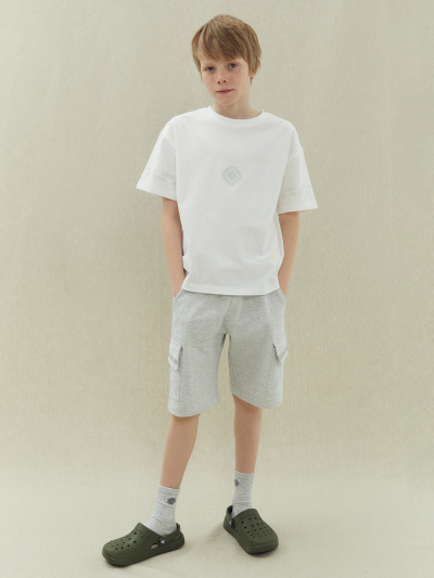 Шорты Mark Formelle 133348/24-26164П-7 серый_меланж_4306_А_печать_2_сл_на_ЛВ_клапане - фото 48