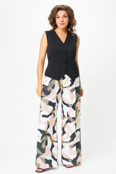 Брюки, жилет Andina city 9068-25 черный_белый_абстракция - фото 6