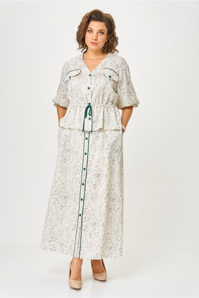 Блуза, юбка Svetlana-Style 2133 молочный_принт - фото 1