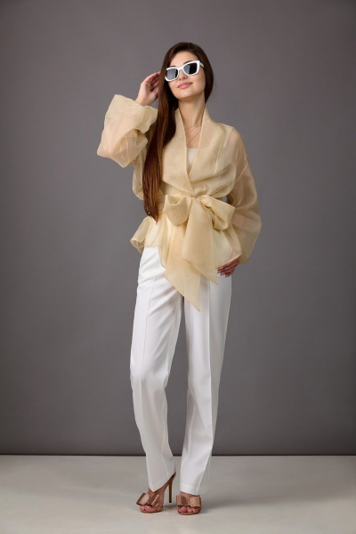 Блуза, брюки Rosheli 1151/1 бежевый_молочный - фото 1