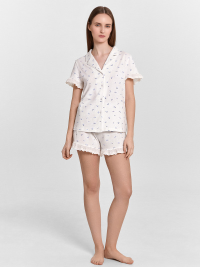 Рубашка, шорты Mark Formelle 592533/24-32247ПП-5 синие_цветочки_на_белом - фото 71