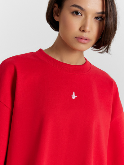 Футболка Mark Formelle 112949/24-33319П-0 красная_аура_печать_1сл_аппликация_из_страз_спинка_ - фото 44