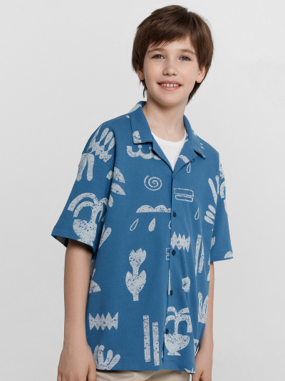 Рубашка Mark Formelle 113445/24-31873П-11 узоры_на_пепельно_синем - фото 82