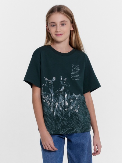 Футболка Mark Formelle 117915/24-26206П-0 т.зеленый_печать_3_сл_на_пол - фото 83