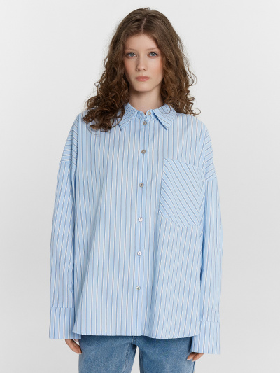 Блуза Mark Formelle 122976/24-32795П-9 широкая_голубая_полоска - фото 19