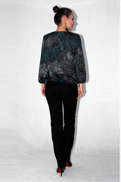 Блуза Arisha 2027 серо-бирюзовый - фото 4