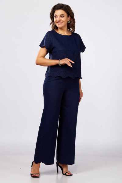 Блуза, брюки ZigzagStyle 563 синий - фото 5